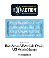US vehicle names decals